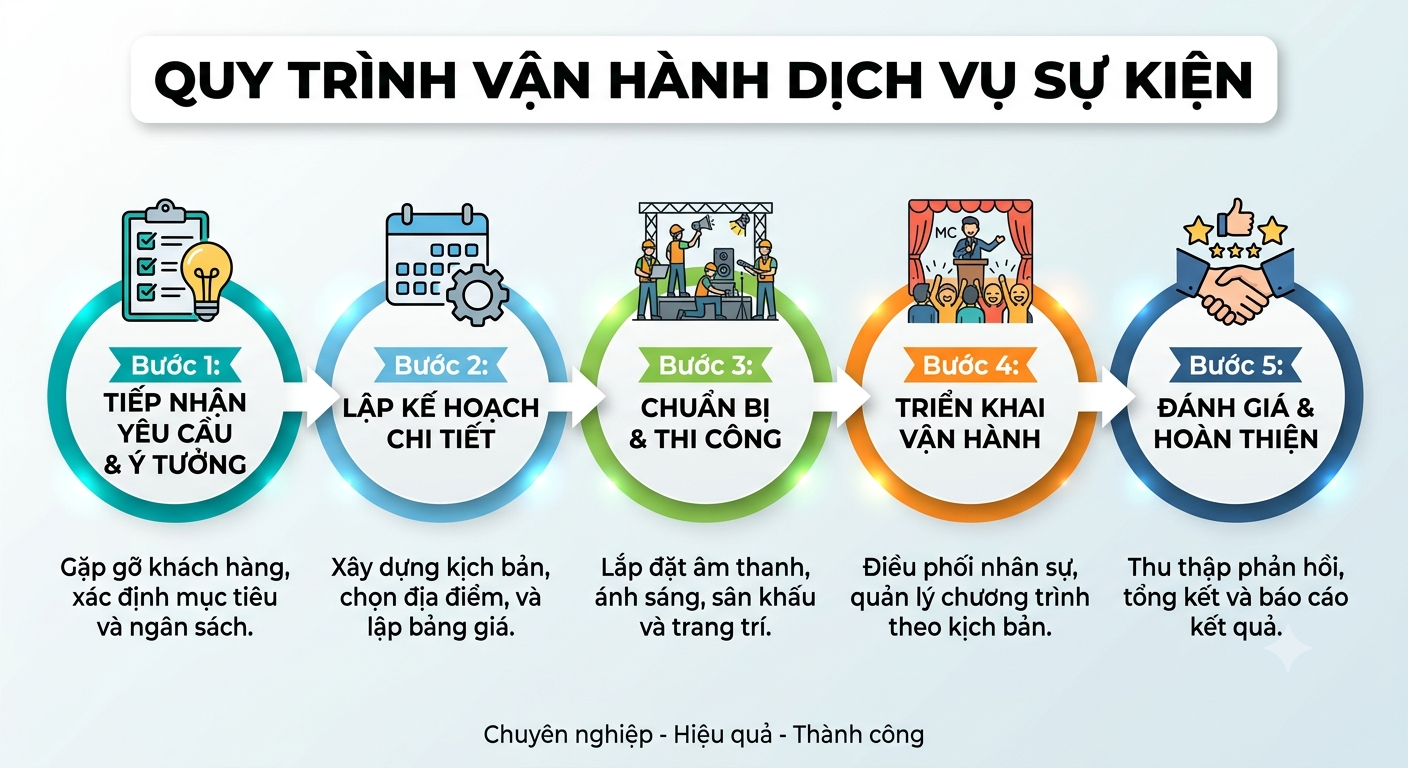 quy trình dịch vụ báo giá tổ chức gala dinner giữa năm